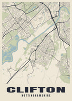 Street map poster of Clifton, Nottinghamshire