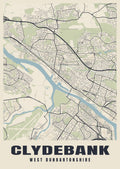 Street map poster of Clydebank, West Dunbartonshire