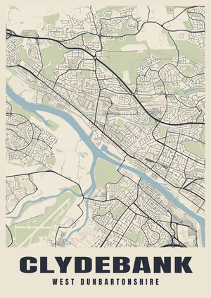 Clydebank Street Map Poster