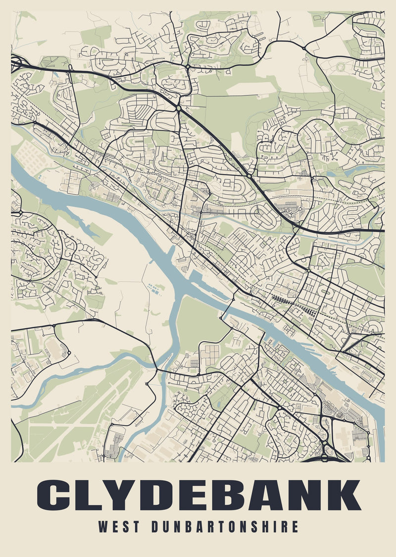 Clydebank Street Map Poster