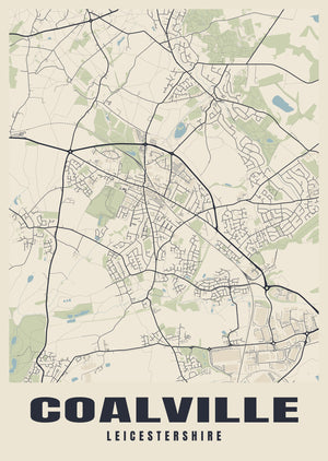 Coalville Street Map Poster