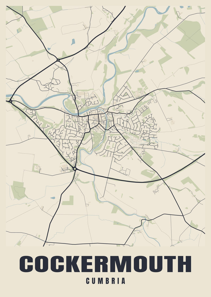Cockermouth Street Map Poster
