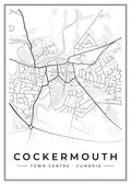 Street map poster of Cockermouth town centre, Cumbria