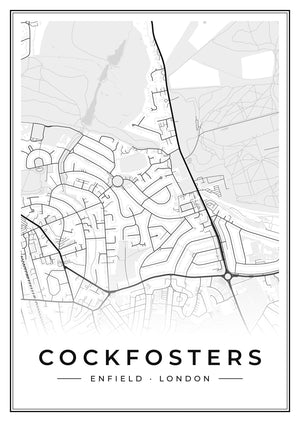 Cockfosters Street Map Poster