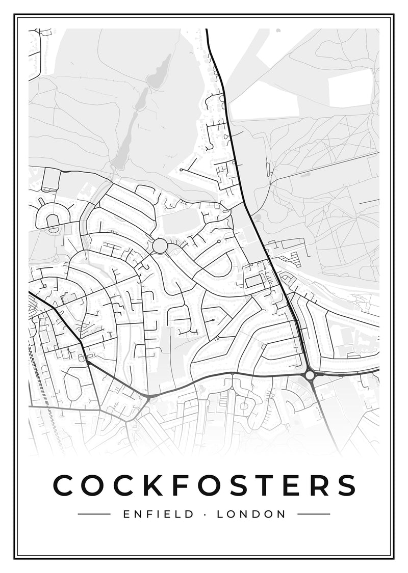Cockfosters Street Map Poster