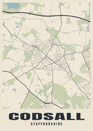 Codsall Street Map Poster