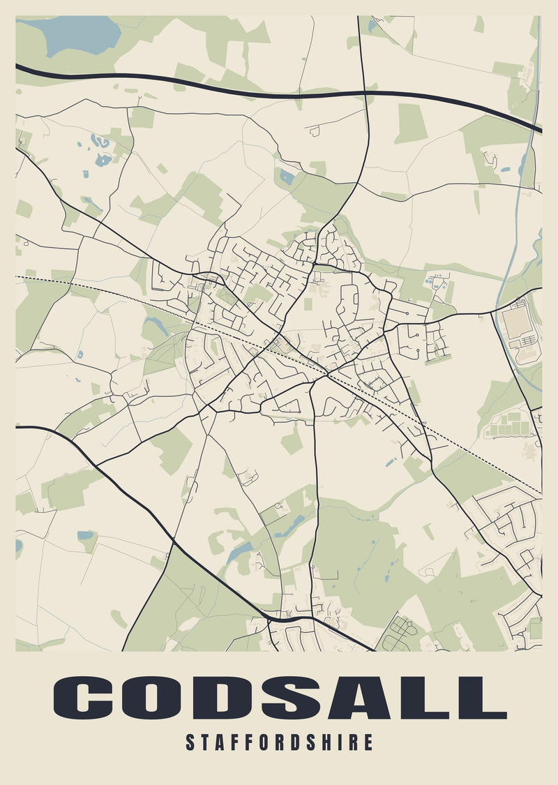 Codsall Street Map Poster