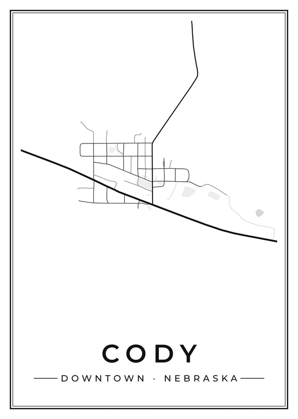 Cody Downtown Street Map Poster