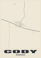 Street map poster of Cody, Nebraska