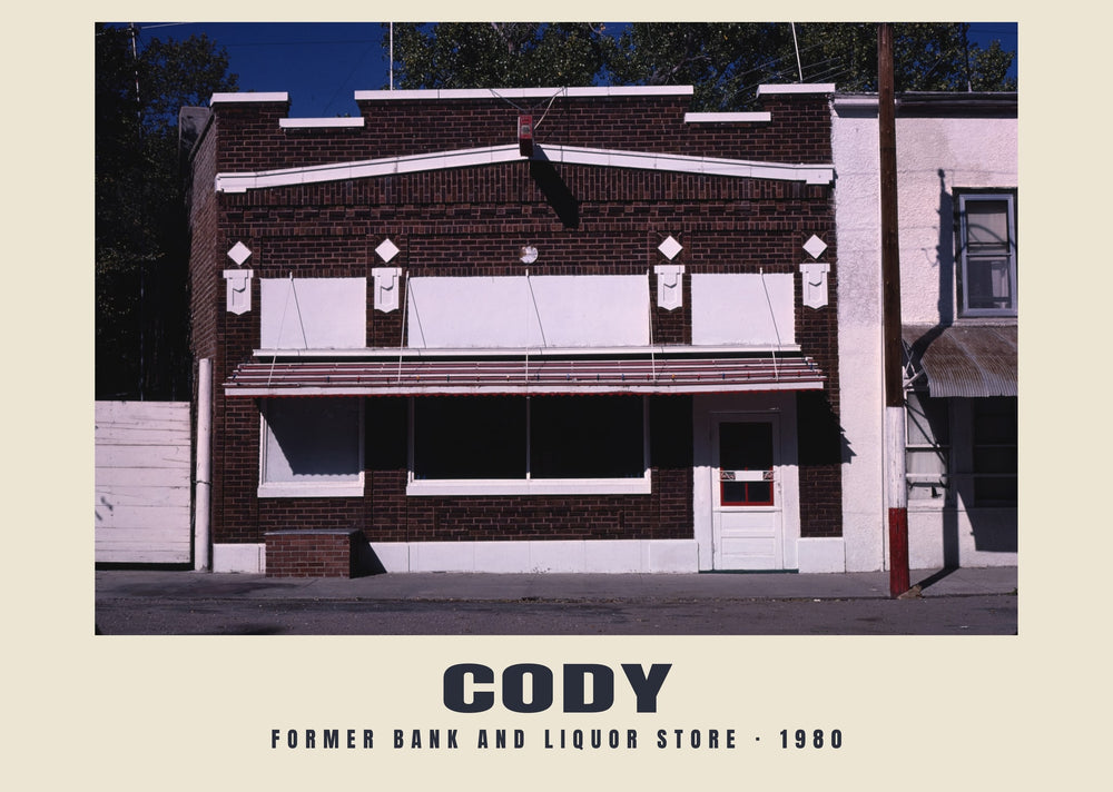 Former Bank and Liquor Store, Cody, Nebraska — 1980 · Historic photograph print