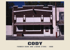Former Bank and Liquor Store, Cody, Nebraska — 1980 · Historic photograph print