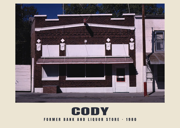 Former Bank and Liquor Store, Cody, Nebraska — 1980 · Historic photograph print