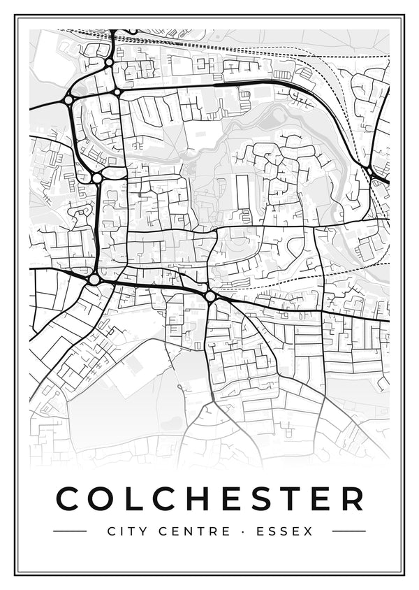 Colchester City Centre Street Map Poster
