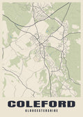 Street map poster of Coleford, Gloucestershire