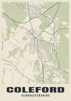 Street map poster of Coleford, Gloucestershire