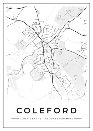 Coleford Town Centre Street Map Poster