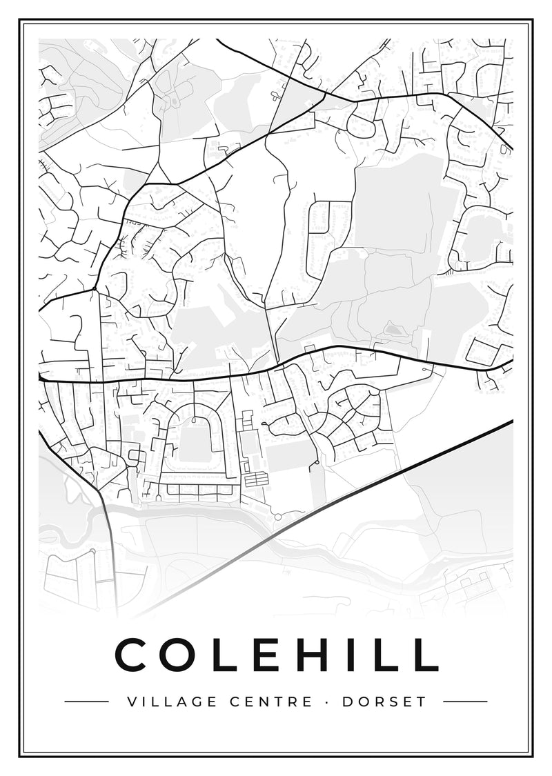 Colehill Village Centre Street Map Poster