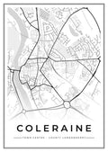 Street map poster of Coleraine town centre, County Londonderry