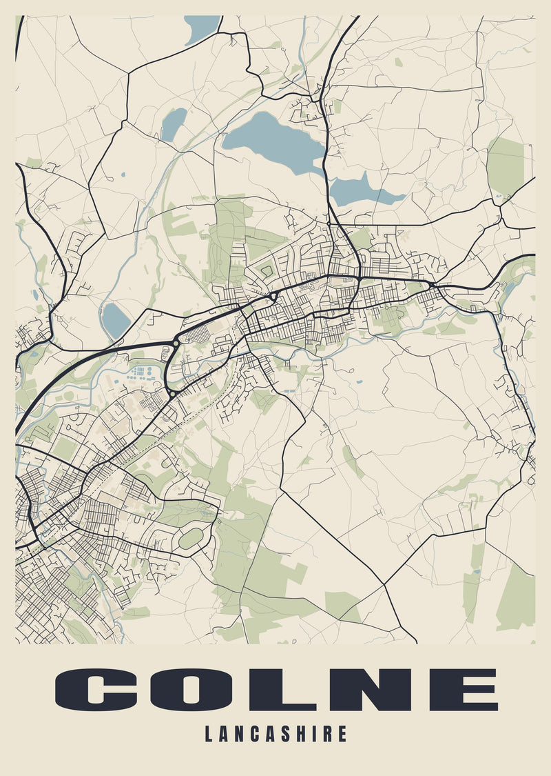 Colne Street Map Poster