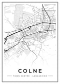 Street map poster of Colne town centre, Lancashire
