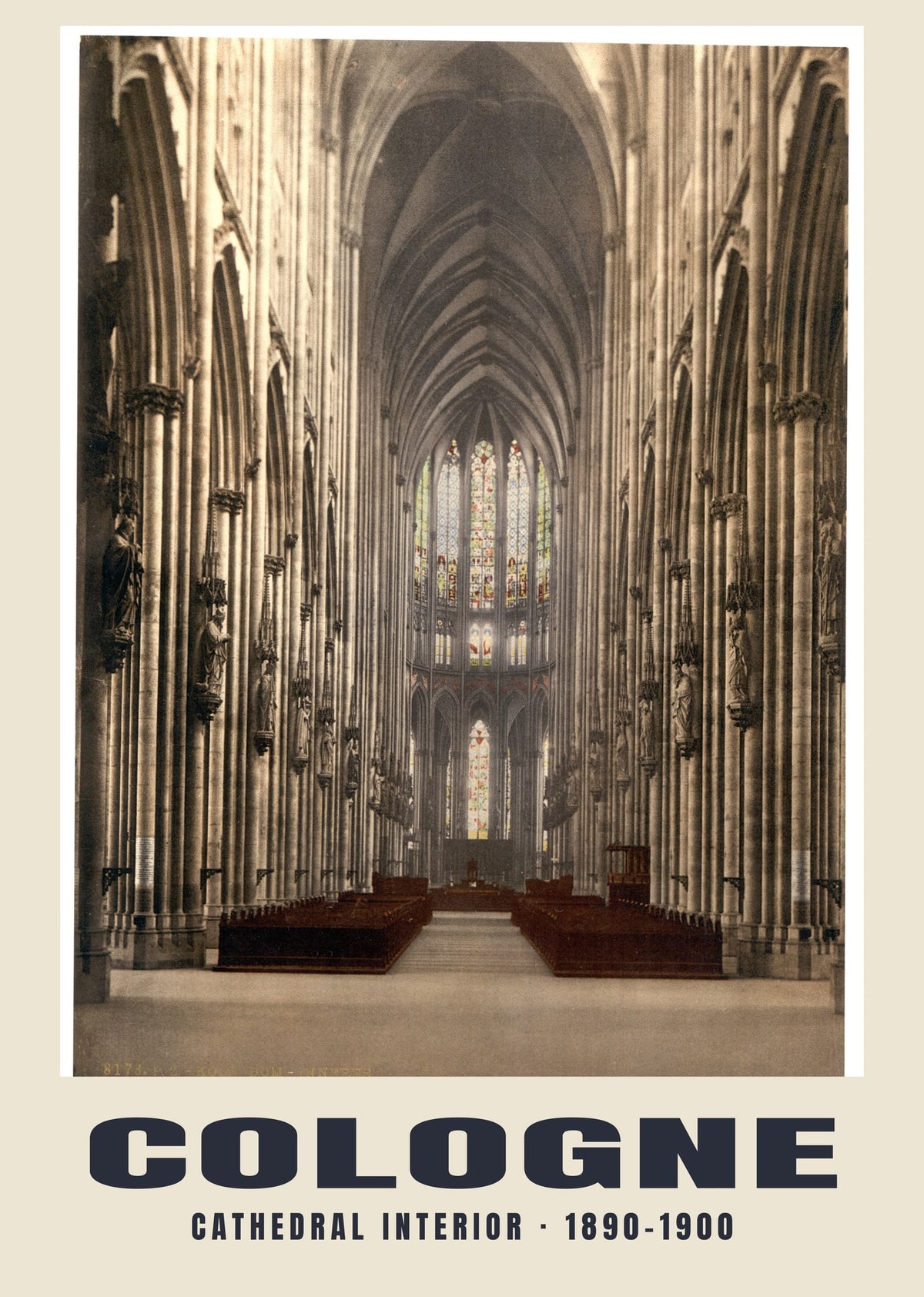 Cathedral Interior, Cologne, 1890–1900 heritage photograph