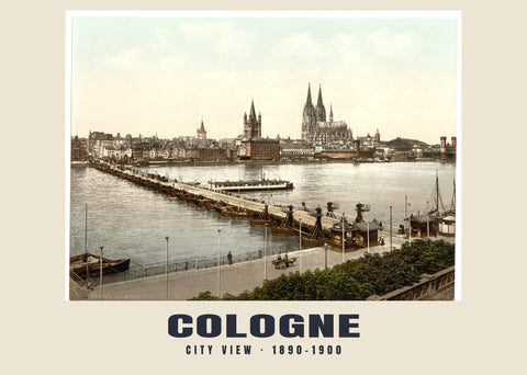 City View, Cologne — 1890–1900 · Vintage photochrom print