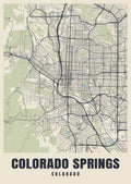 Street map poster of Colorado Springs, Colorado