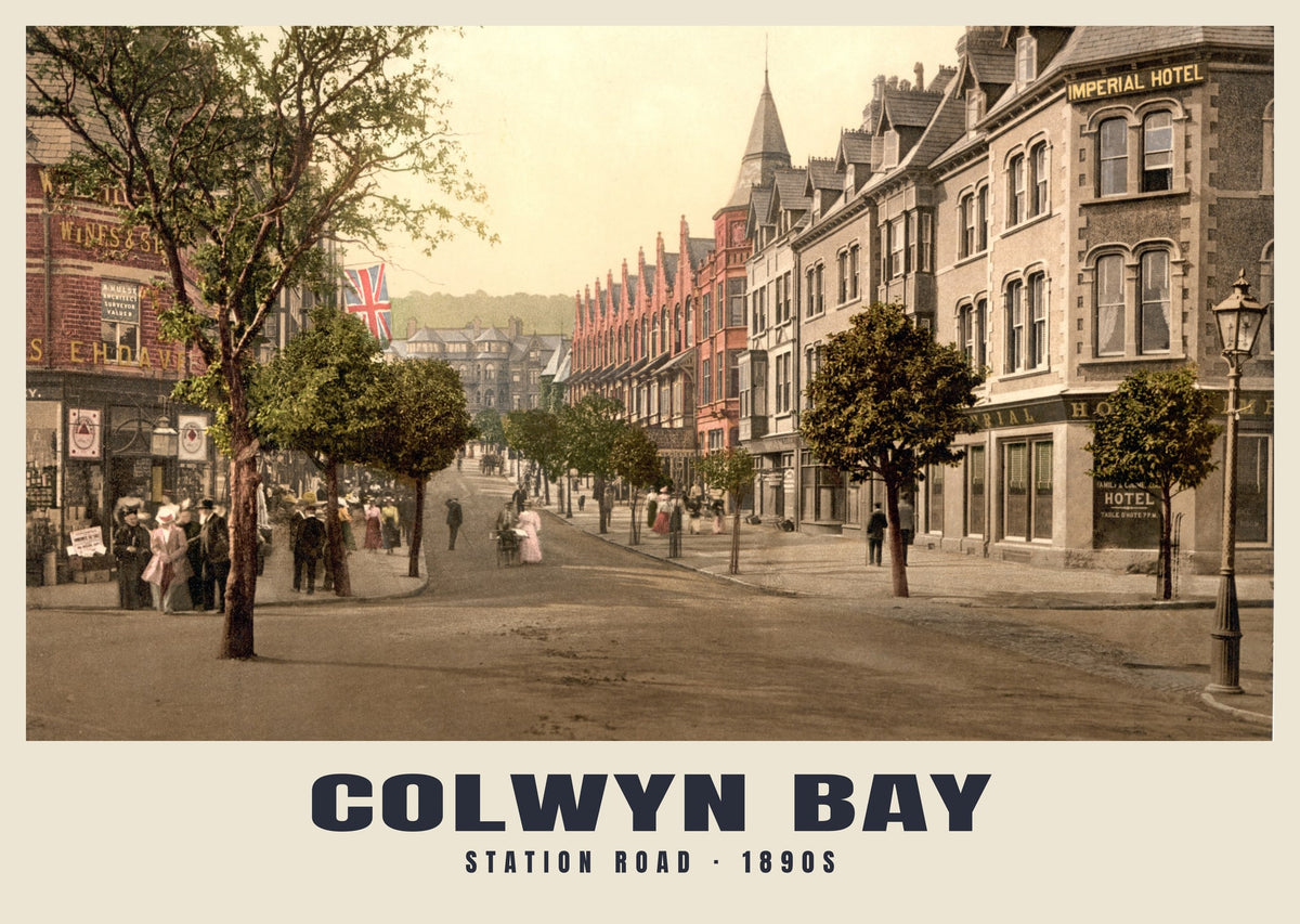 Station Road, Colwyn Bay, 1890s heritage photograph