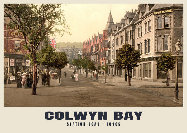 Station Road, Colwyn Bay, c. 1890–1900 Heritage Print