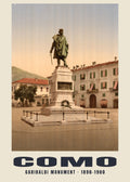 Garibaldi Monument, Como — Vintage photochrom print, 1890–1900