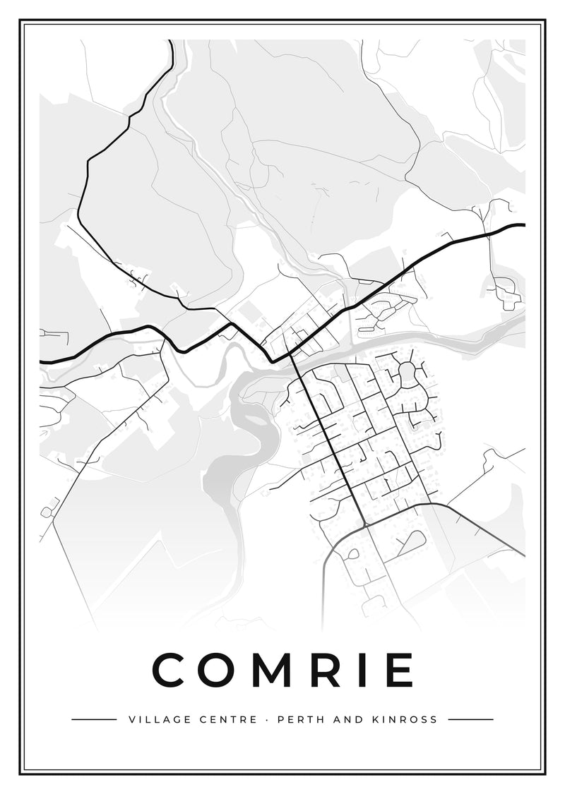 Comrie Village Centre Street Map Poster