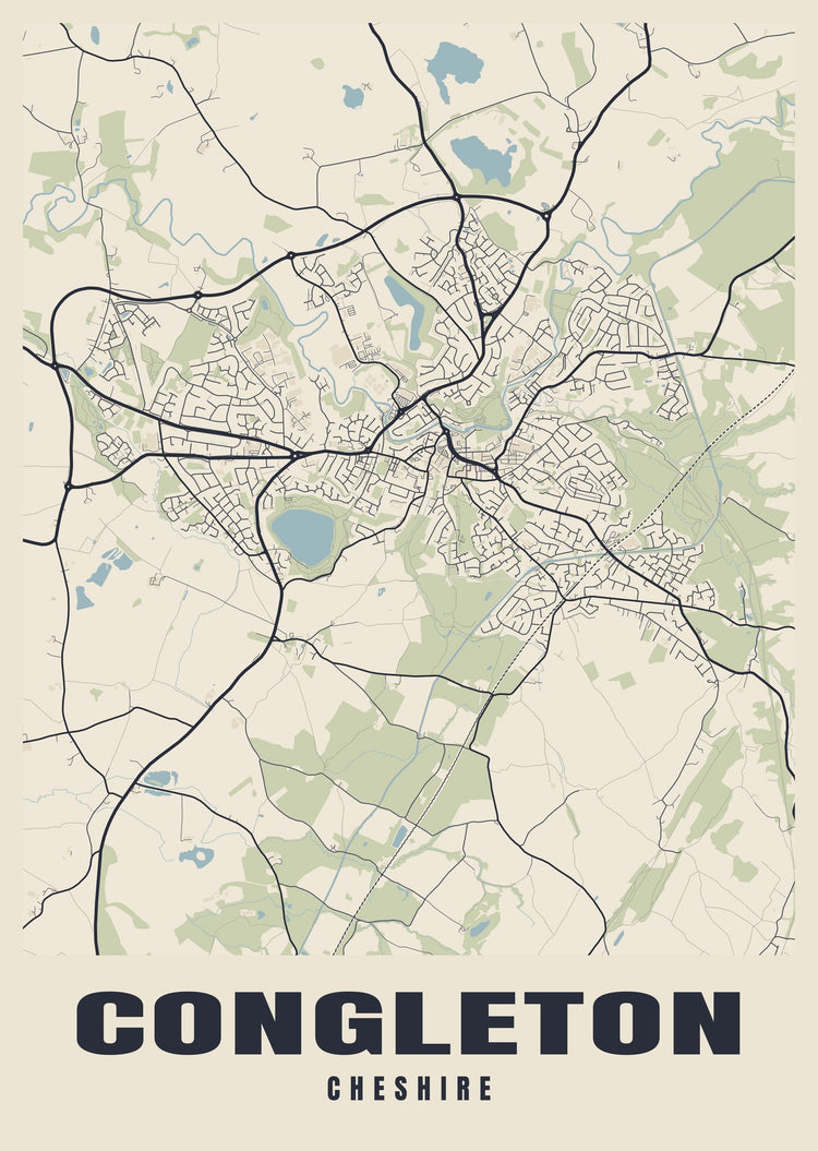 Congleton Street Map Poster