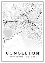 Street map poster of Congleton town centre, Cheshire