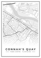 Street map poster of Connah's Quay town centre, Flintshire