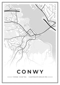 Street map poster of Conwy town centre, Caernarfonshire