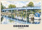 Cookham Bridge poster, English Watercolour style