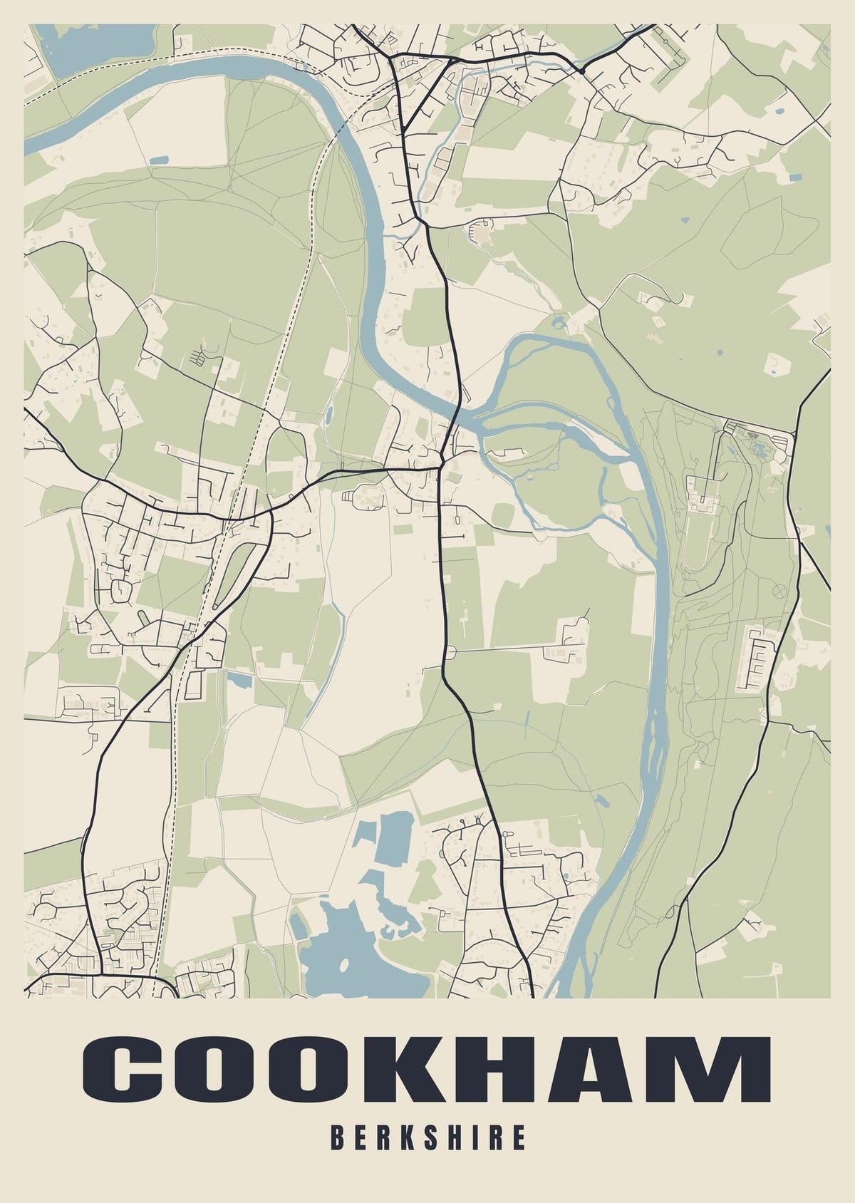 Street map poster of Cookham, Berkshire