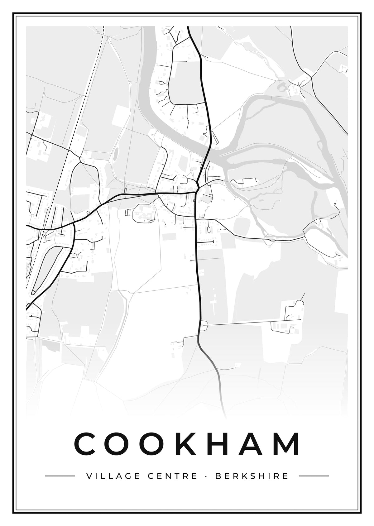 Street map poster of Cookham village centre, Berkshire