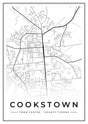 Cookstown Town Centre Street Map Poster