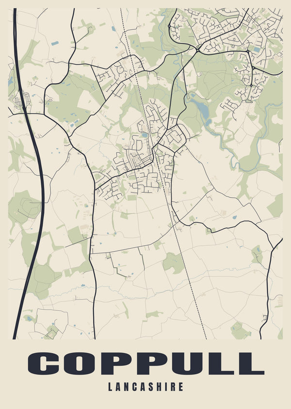 Coppull Street Map Poster