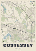 Street map poster of Costessey, Norfolk