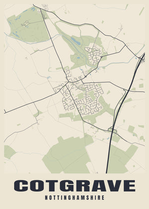 Cotgrave Street Map Poster