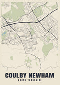 Street map poster of Coulby Newham, North Yorkshire