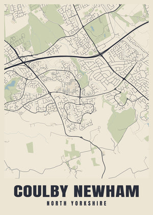 Coulby Newham Street Map Poster