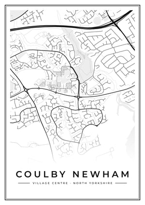 Coulby Newham Village Centre Street Map Poster