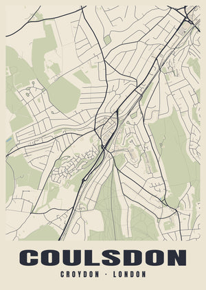 Coulsdon Heritage Street Map Poster