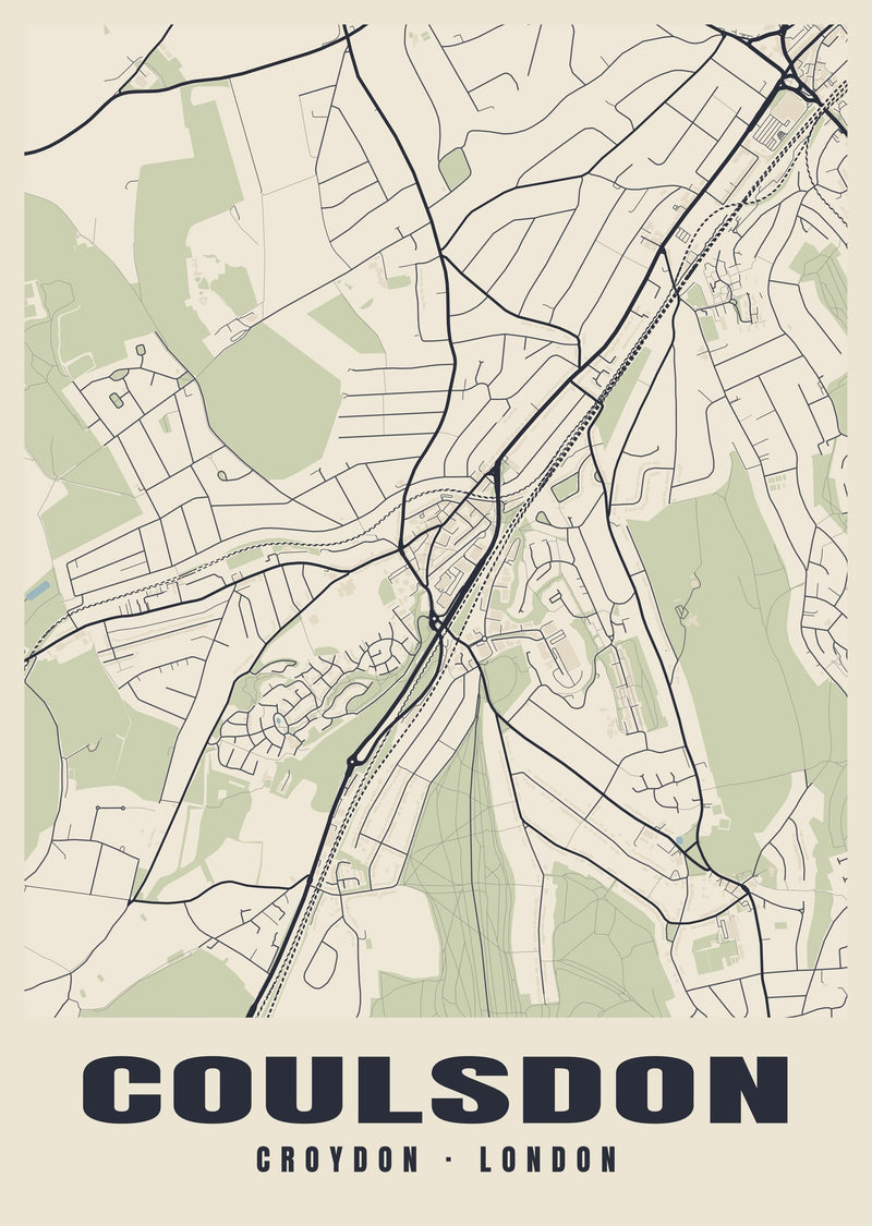 Coulsdon Heritage Street Map Poster