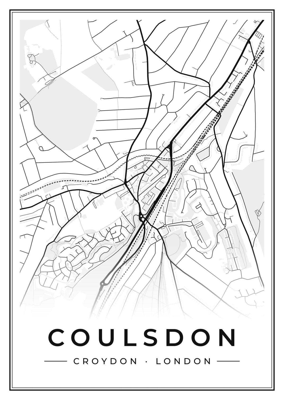 Street map poster of Coulsdon, Croydon, London