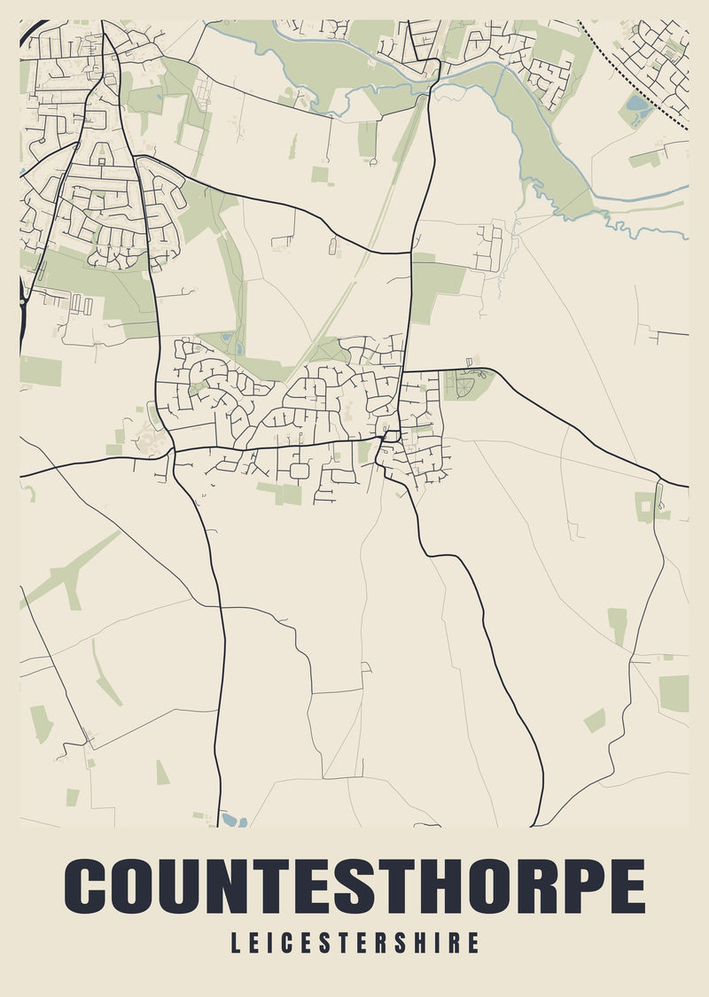 Countesthorpe Street Map Poster