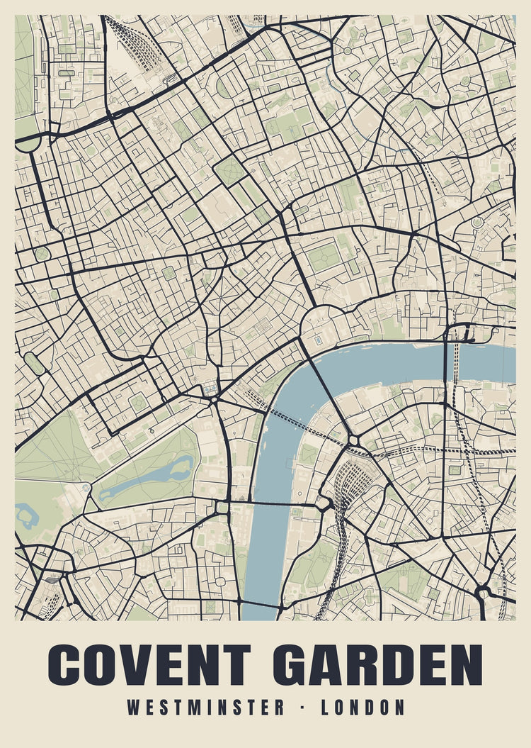 Covent Garden Heritage Street Map Poster